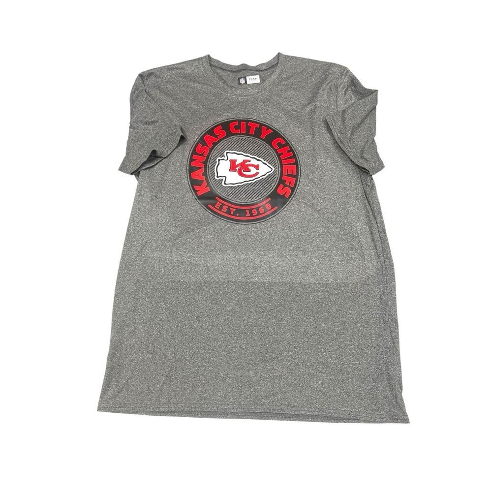 Kansas‎ City Chiefs Shirt Mens Size Large Gray Short Sleeve Team Apparel